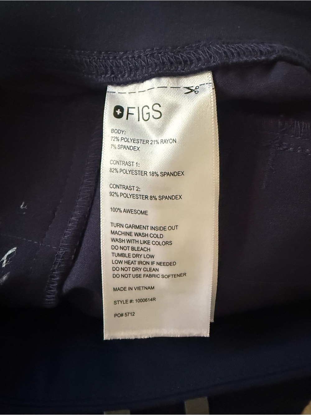 Figs Women’s Alva High Waisted Tapered Scrub Pants - Picture 3 of 3